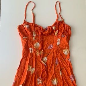 Urban Outfitters orange floral minidress, size S